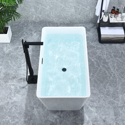 Altair Regina 51" x 28" White Acrylic Freestanding Bathtub With Drain and Overflow