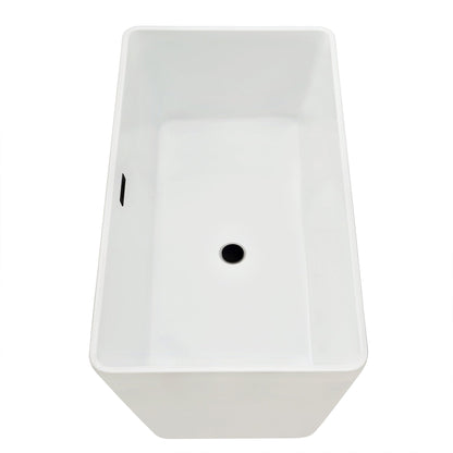 Altair Regina 51" x 28" White Acrylic Freestanding Bathtub With Drain and Overflow