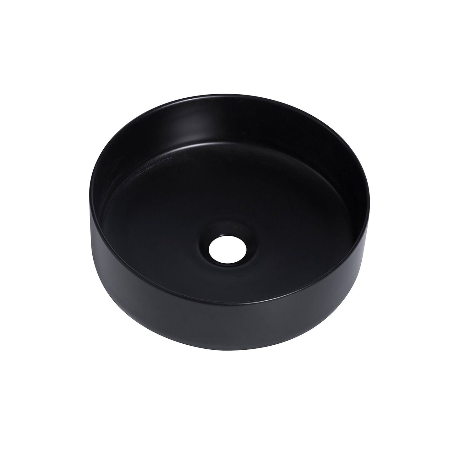 Altair Sabine 14" Round Black Ceramic Bathroom Vanity Vessel Sink