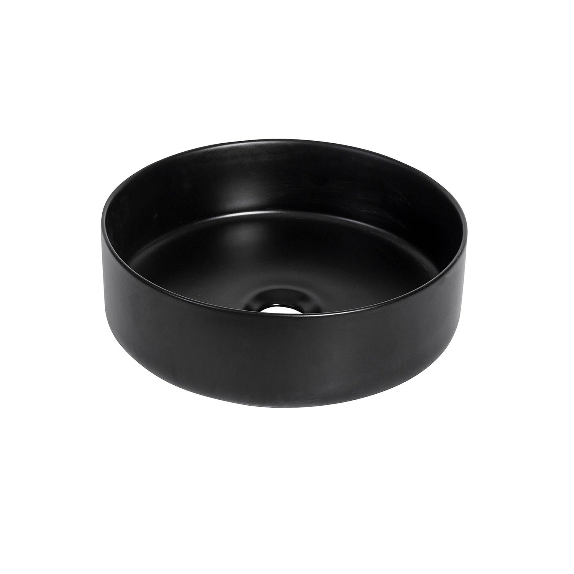 Altair Sabine 14" Round Black Ceramic Bathroom Vanity Vessel Sink