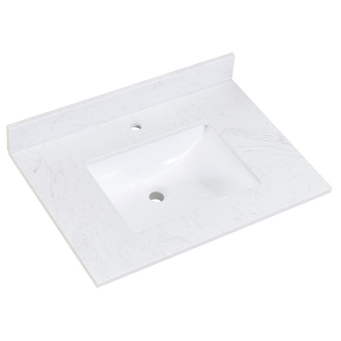 Altair Salerno 31" x 22" Aosta White Composite Stone Bathroom Vanity Top With White SInk