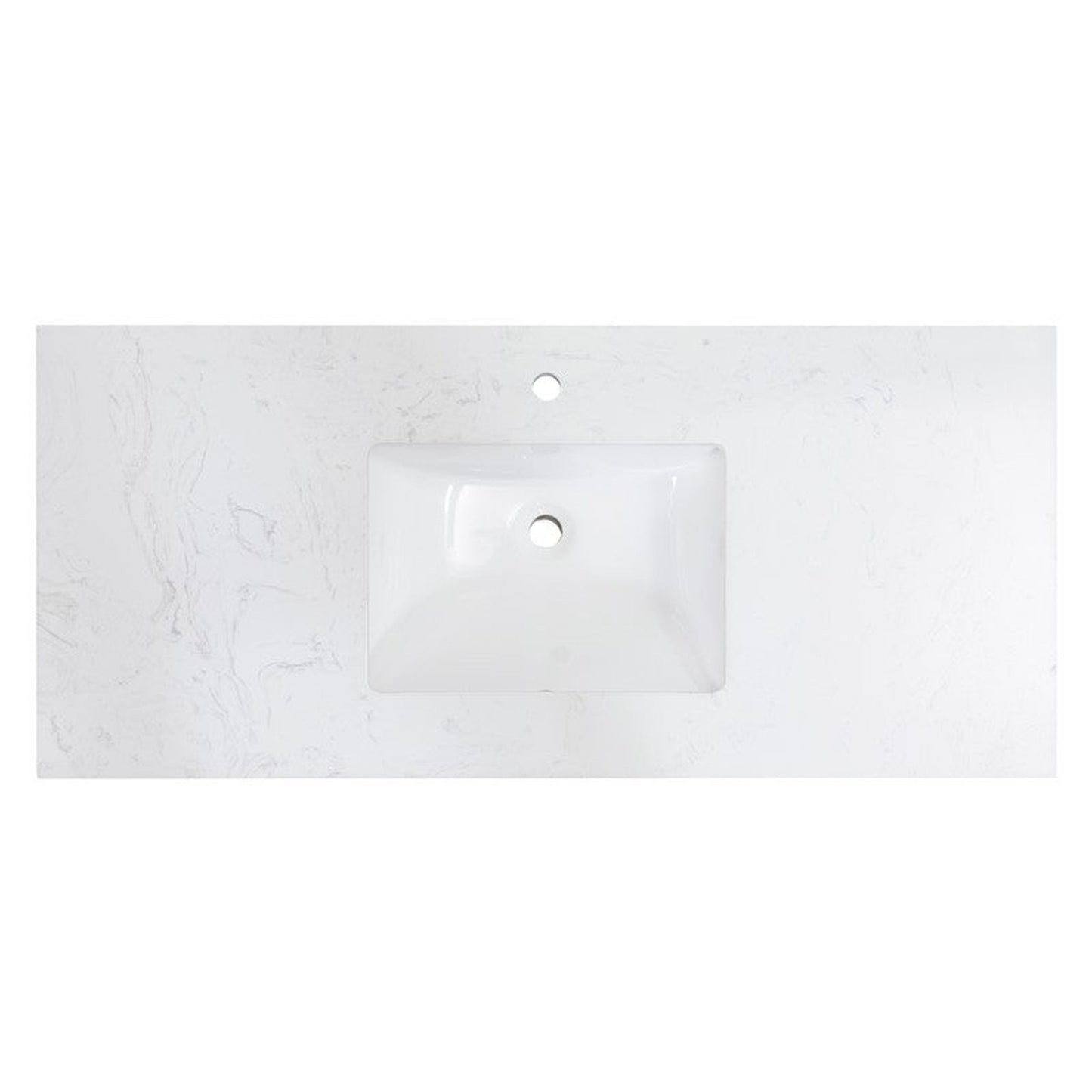 Altair Salerno 49" x 22" Aosta White Composite Stone Bathroom Vanity Top With White SInk