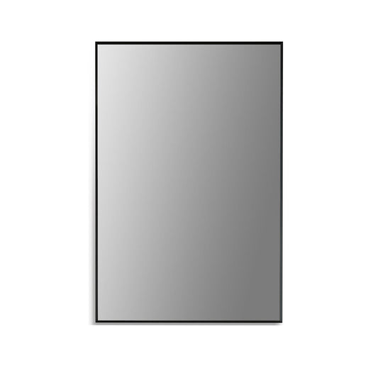 Altair Sassi 24" Rectangle Matt Black Aluminum Framed Wall-Mounted Mirror