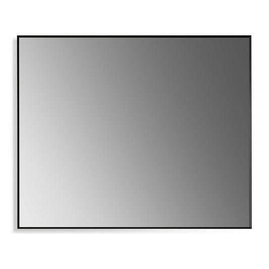 Altair Sassi 36" x 30" Rectangle Matte Black Aluminum Framed Wall-Mounted Mirror
