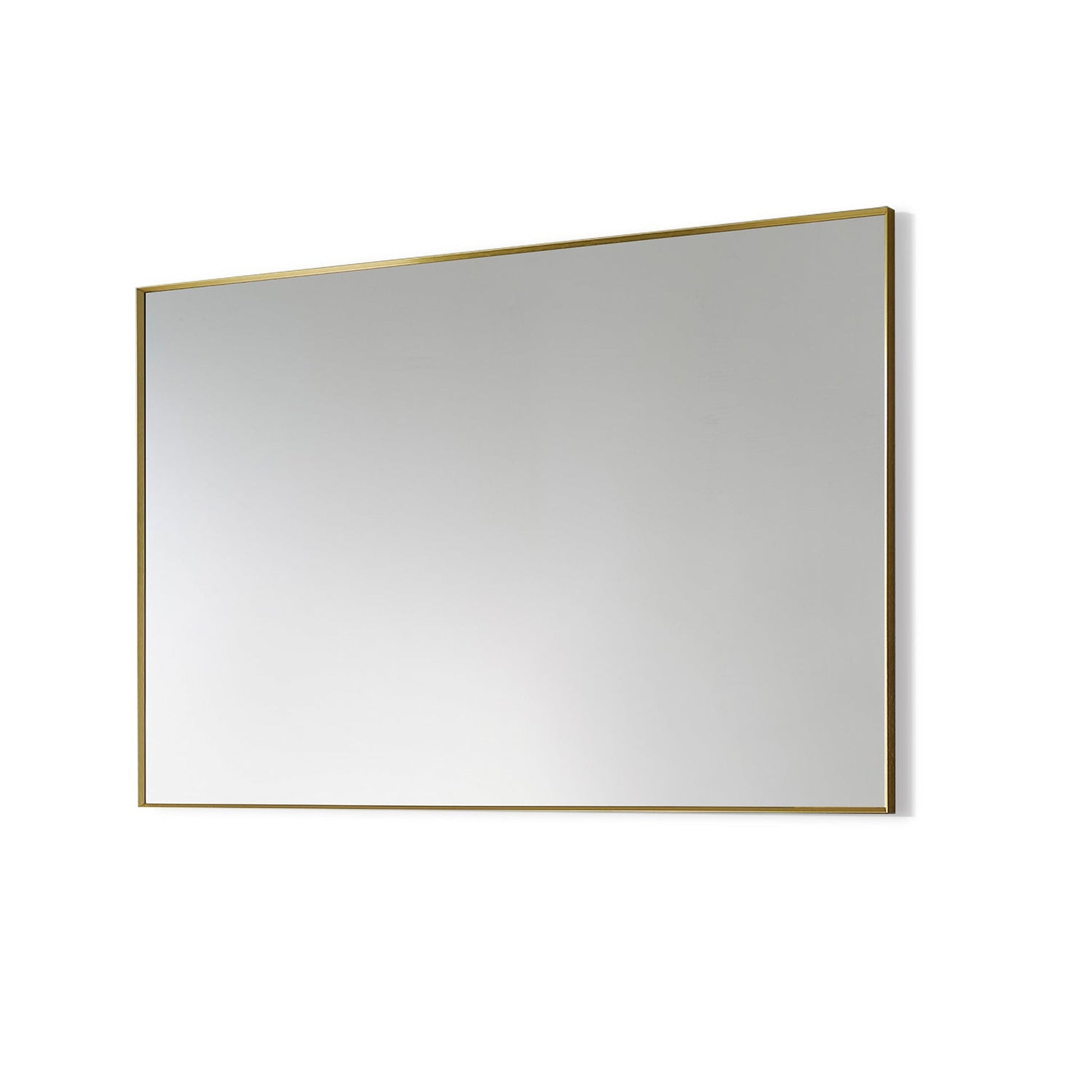 Altair Sassi 48" Rectangle Brushed Gold Aluminum Framed Wall-Mounted Mirror