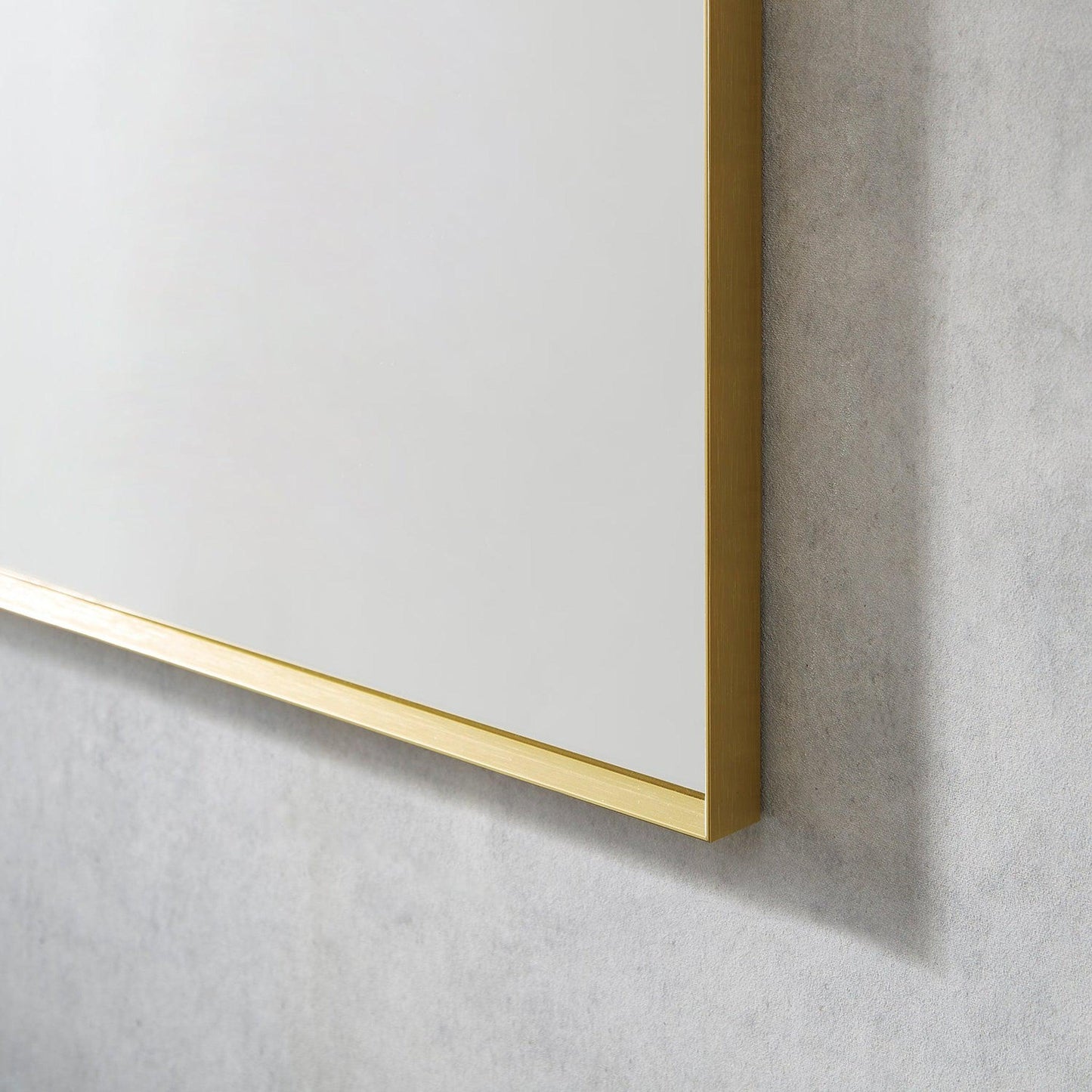 Altair Sassi 48" Rectangle Brushed Gold Aluminum Framed Wall-Mounted Mirror