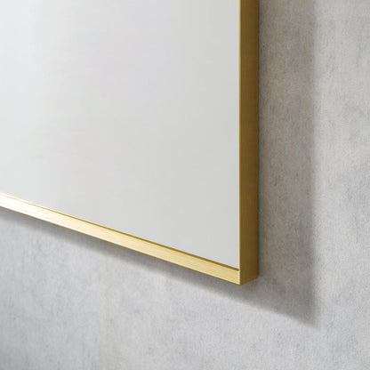 Altair Sassi 48" Rectangle Brushed Gold Aluminum Framed Wall-Mounted Mirror