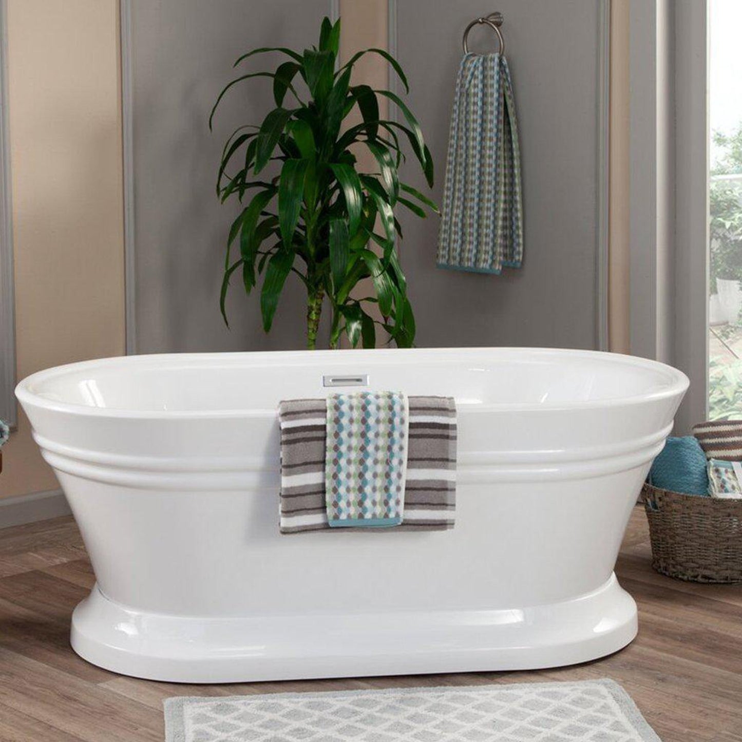 Altair Solace 59" x 30" White Acrylic Freestanding Bathtub