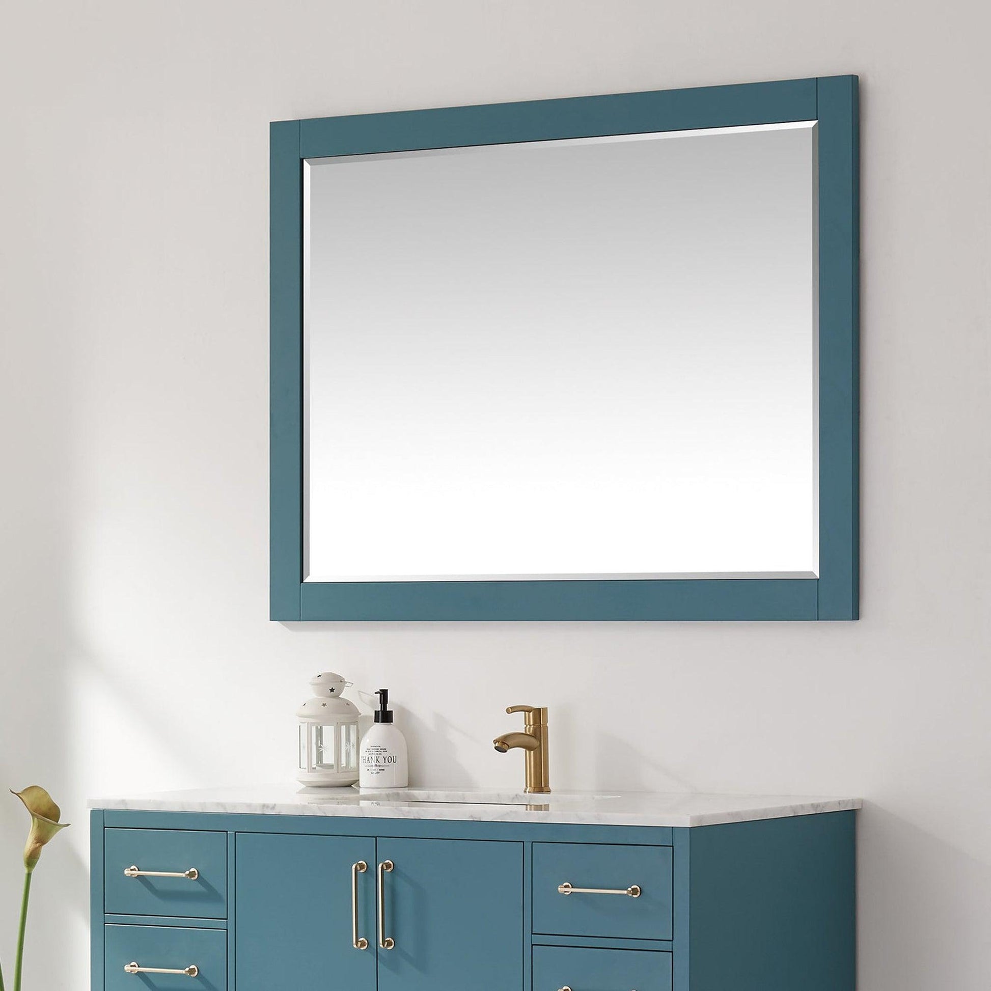 Altair Sutton 48" x 36" Rectangle Royal Green Wood Framed Wall-Mounted Mirror