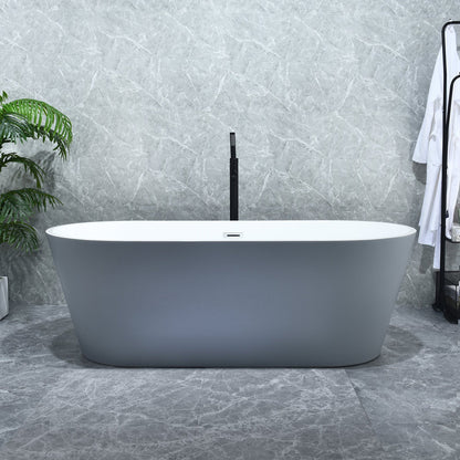 Altair Szany 67" x 32" Gray Acrylic Freestanding Bathtub With Drain and Overflow