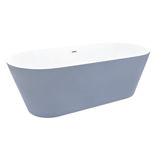 Altair Szany 67" x 32" Gray Acrylic Freestanding Bathtub With Drain and Overflow