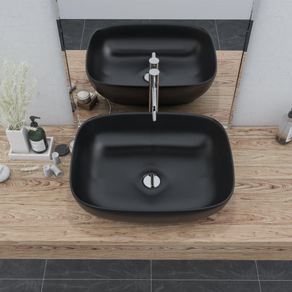 Altair Tahoe 20" Oval Black Ceramic Bathroom Vanity Vessel Sink