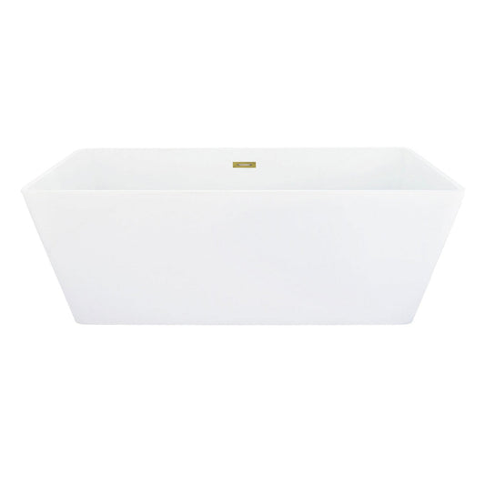 Altair Terrak 59" x 28" White Acrylic Freestanding Bathtub With Drain and Overflow