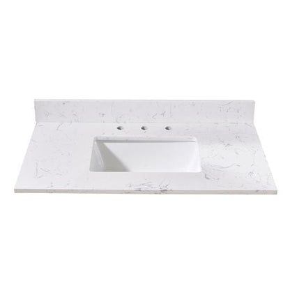 Altair Trento 37" x 22" Aosta White Composite Stone Bathroom Vanity Top With White SInk