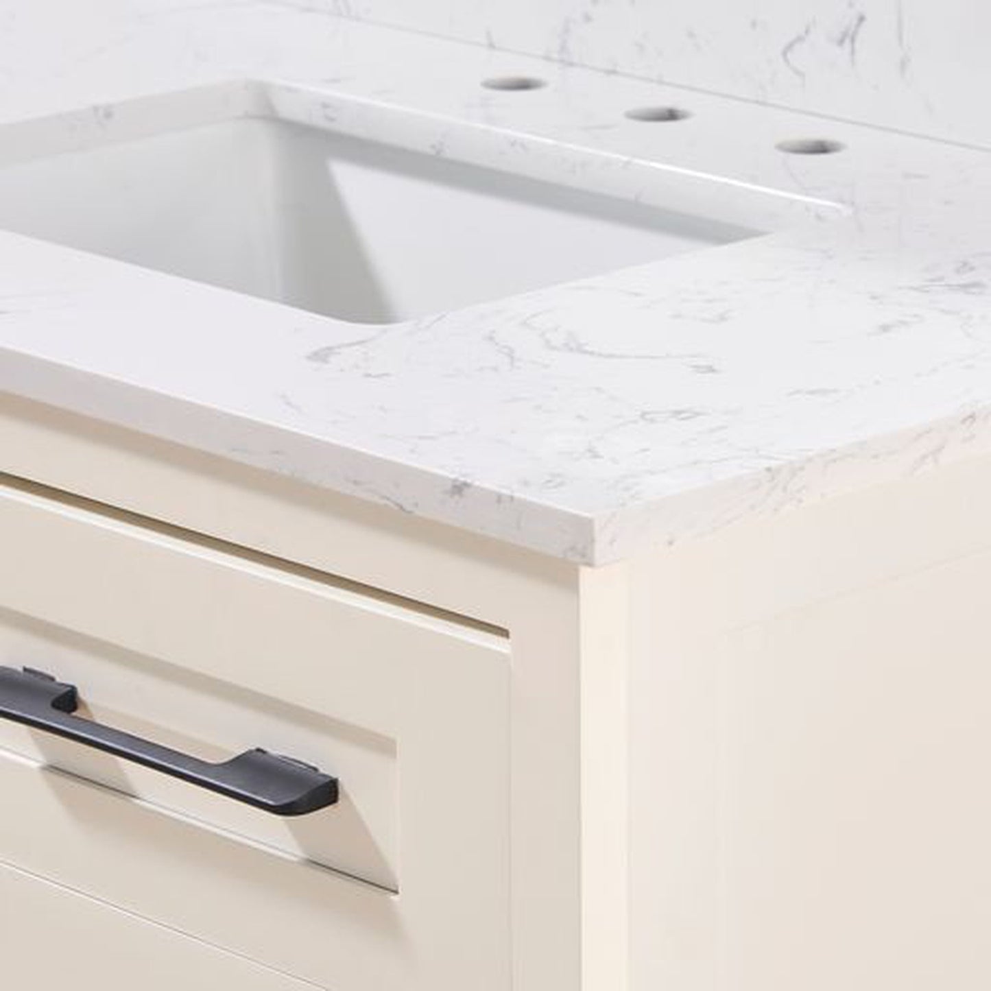 Altair Trento 37" x 22" Aosta White Composite Stone Bathroom Vanity Top With White SInk