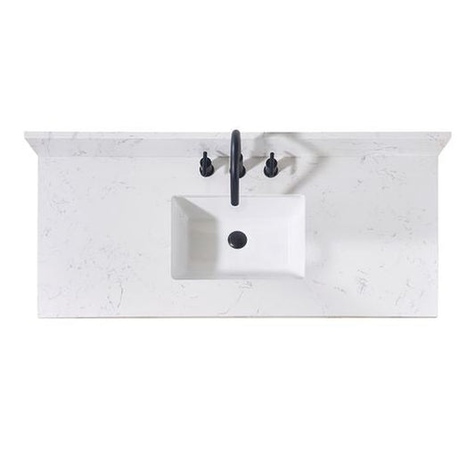 Altair Trento 49" x 22" Aosta White Composite Stone Bathroom Vanity Top With White SInk