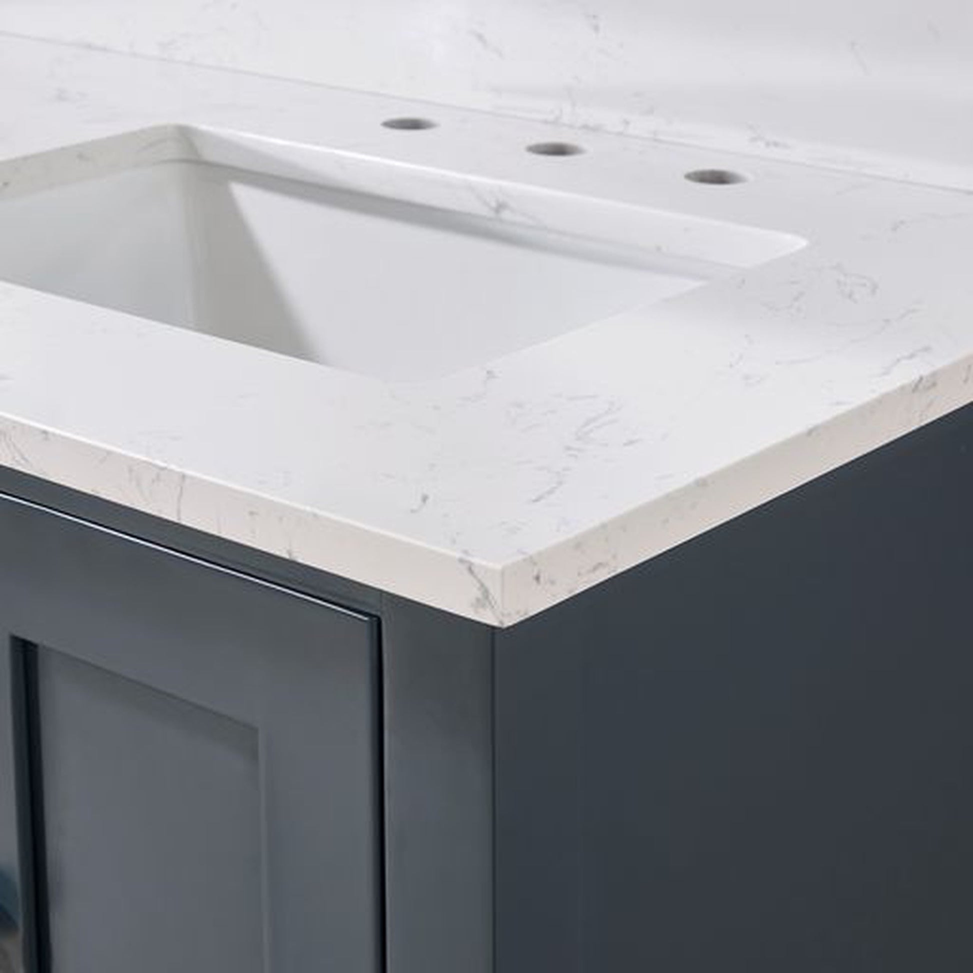 Altair Trento 61" x 22" Aosta White Composite Stone Bathroom Vanity Top With Double White SInk