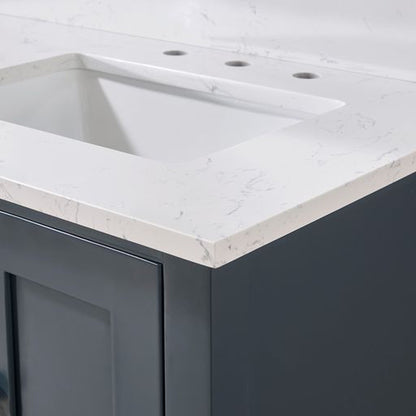 Altair Trento 61" x 22" Aosta White Composite Stone Bathroom Vanity Top With Double White SInk