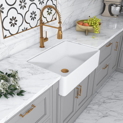 Altair Treviso 30" Rectangular White Ceramic Farmhouse Sink