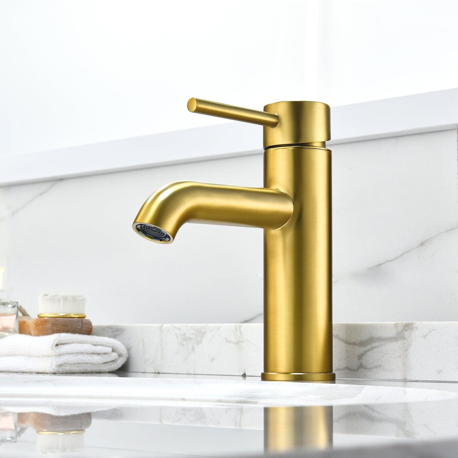 Altair Tubize Brushed Gold Single-Handle Single-Hole Sink Faucet