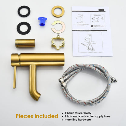 Altair Tubize Brushed Gold Single-Handle Single-Hole Sink Faucet