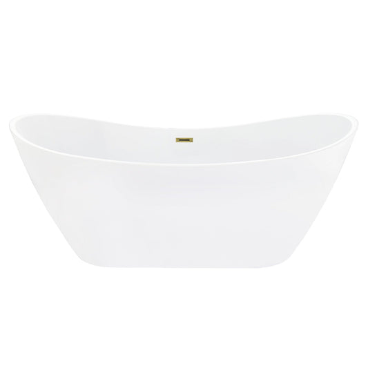 Altair Vansza 67" x 32" White Acrylic Freestanding Bathtub With Drain and Overflow