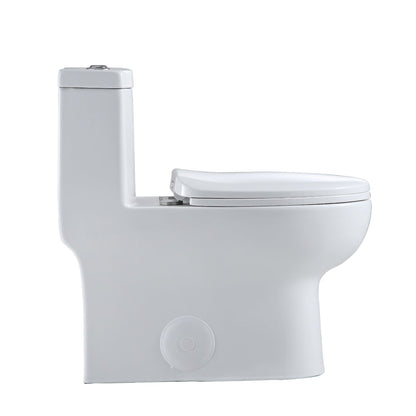 Altair Venezia Elongated White Ceramic Dual Flush One-Piece Toilet With Seat