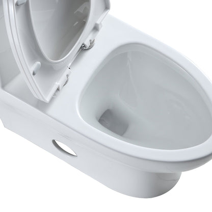 Altair Venezia Elongated White Ceramic Dual Flush One-Piece Toilet With Seat