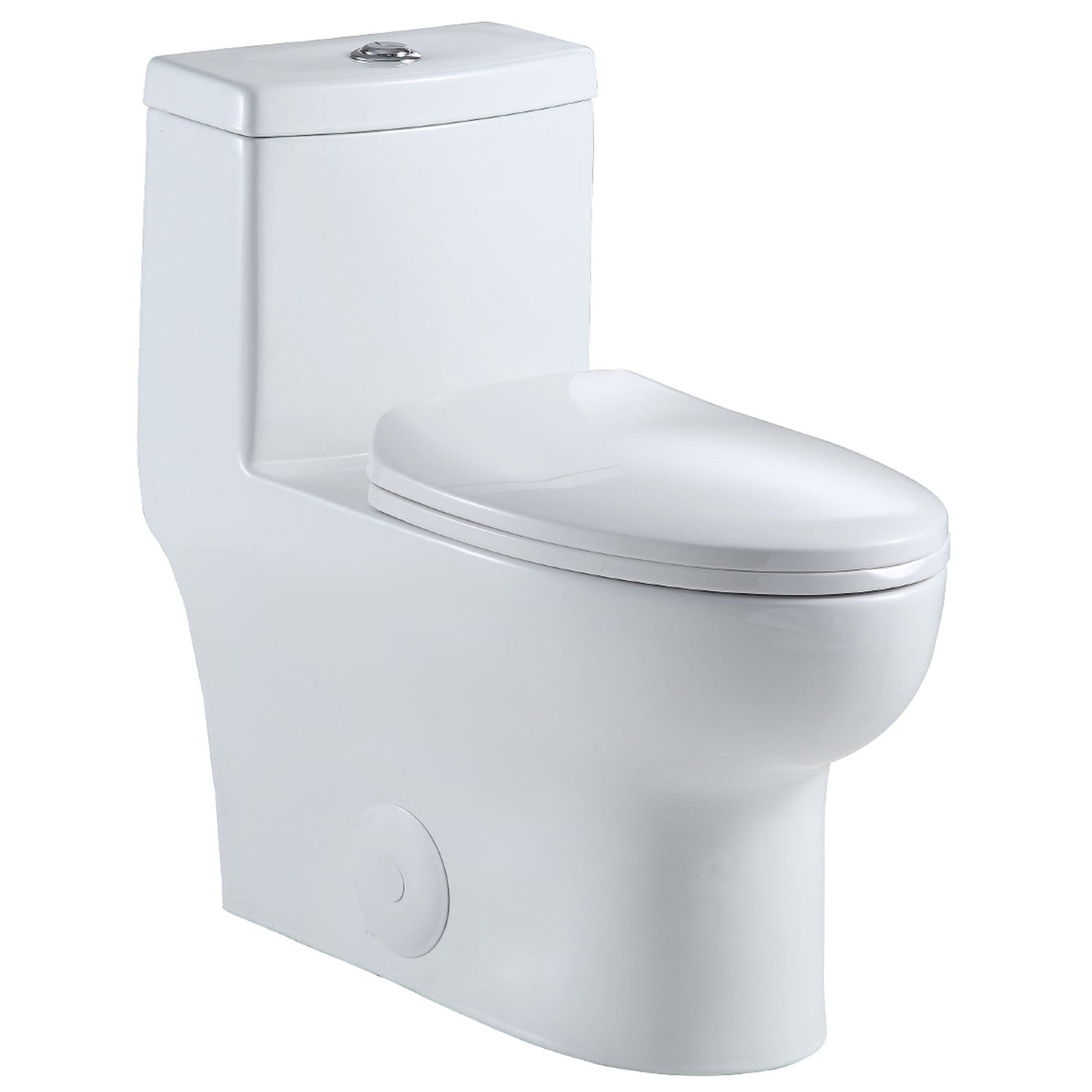 Altair Venezia Elongated White Ceramic Dual Flush One-Piece Toilet With Seat