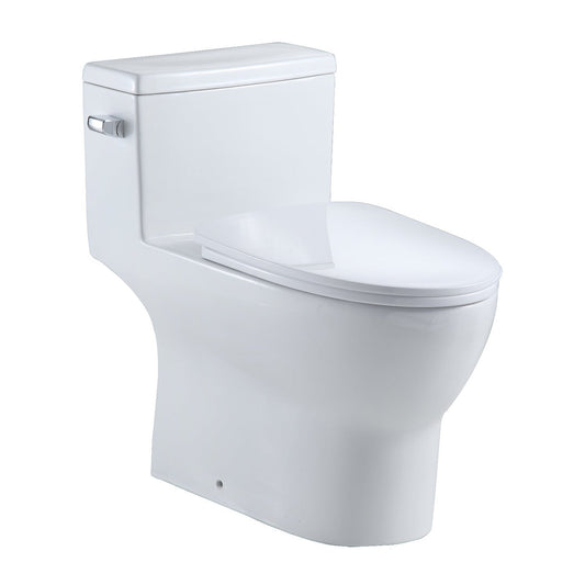Altair Veronoa Elongated White Ceramic Dual Flush One-Piece Toilet With Seat