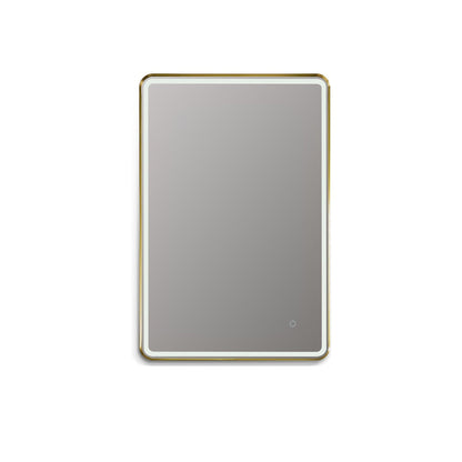 Altair Viaggi 24" Rectangle Brushed Gold Wall-Mounted LED Mirror