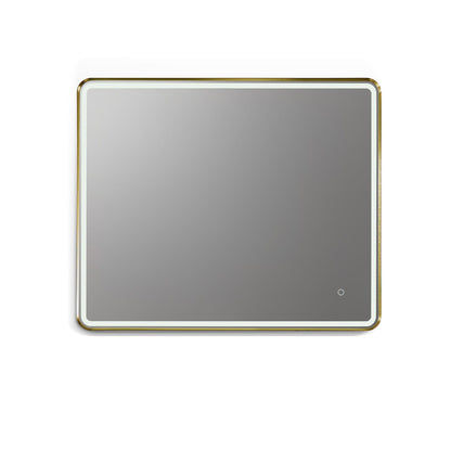 Altair Viaggi 36" Rectangle Brushed Gold Wall-Mounted LED Mirror