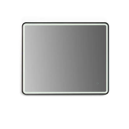 Altair Viaggi 36" Rectangle Matte Black Wall-Mounted LED Mirror