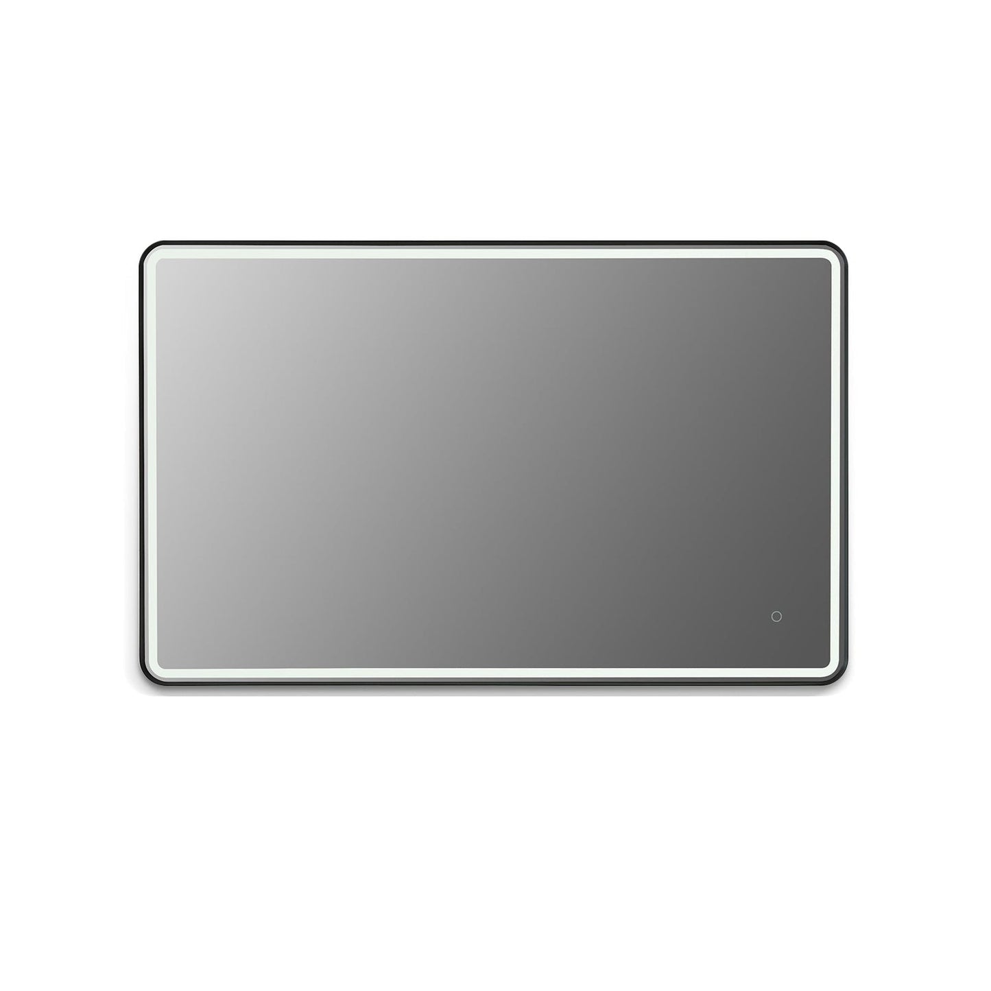 Altair Viaggi 48" Rectangle Matte Black Wall-Mounted LED Mirror