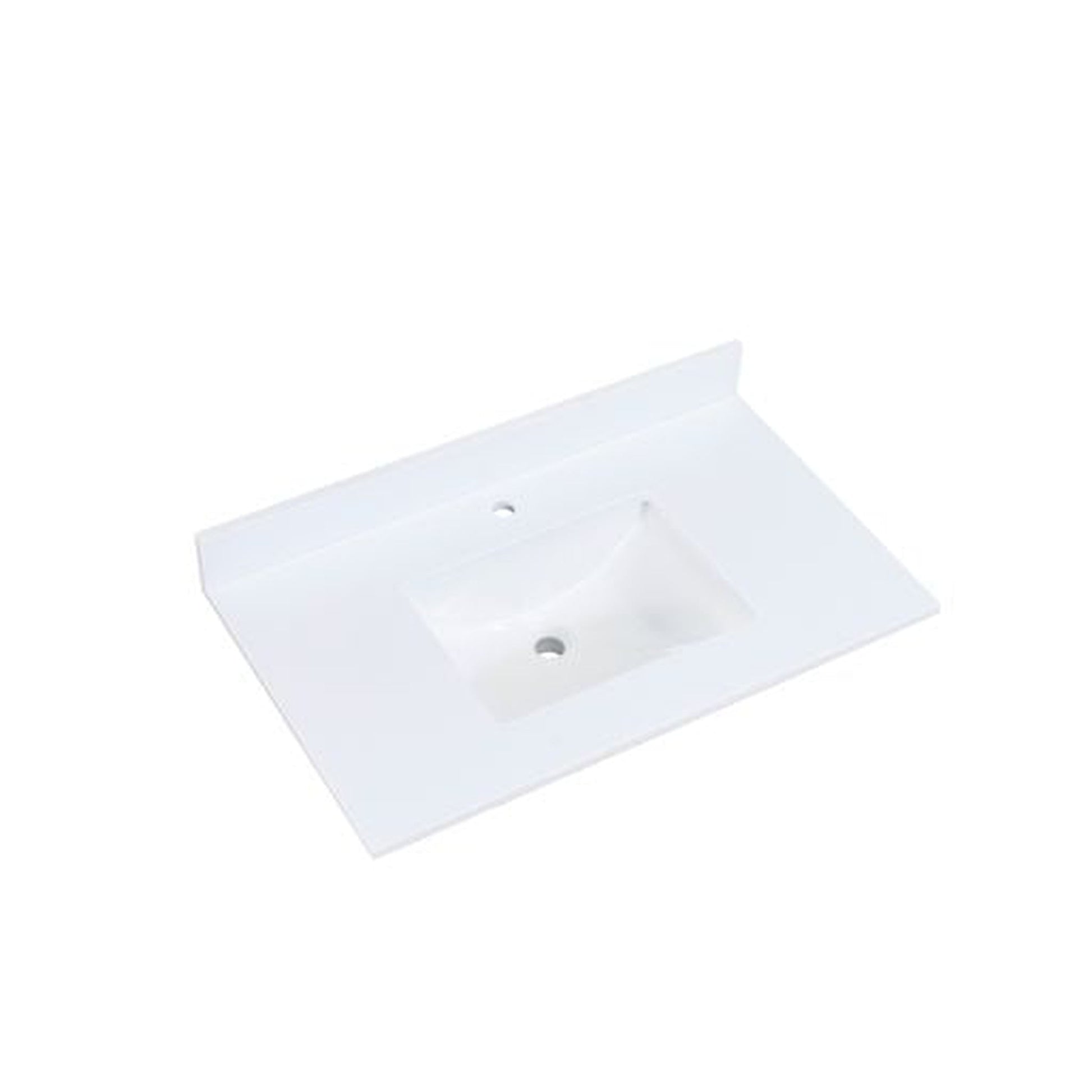 Altair Viterbo 37" x 22" Snow White Composite Stone Bathroom Vanity Top With White SInk