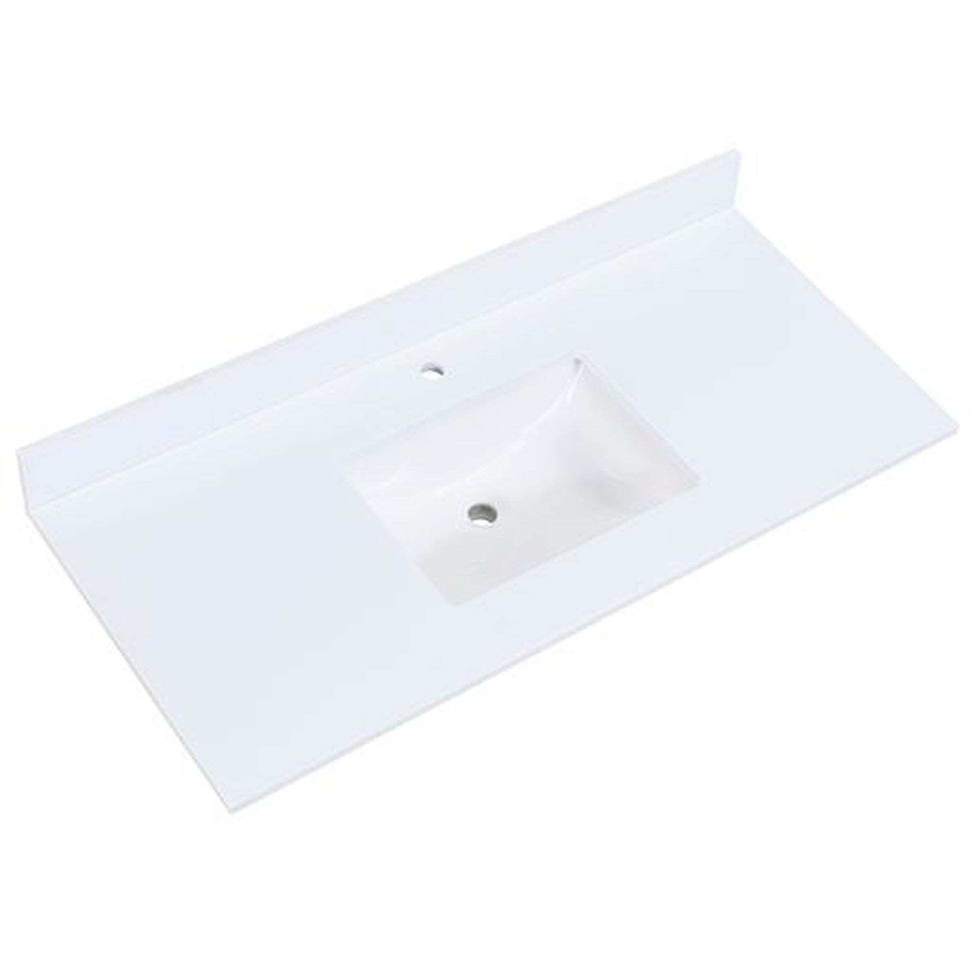 Altair Viterbo 49" x 22" Snow White Composite Stone Bathroom Vanity Top With White SInk