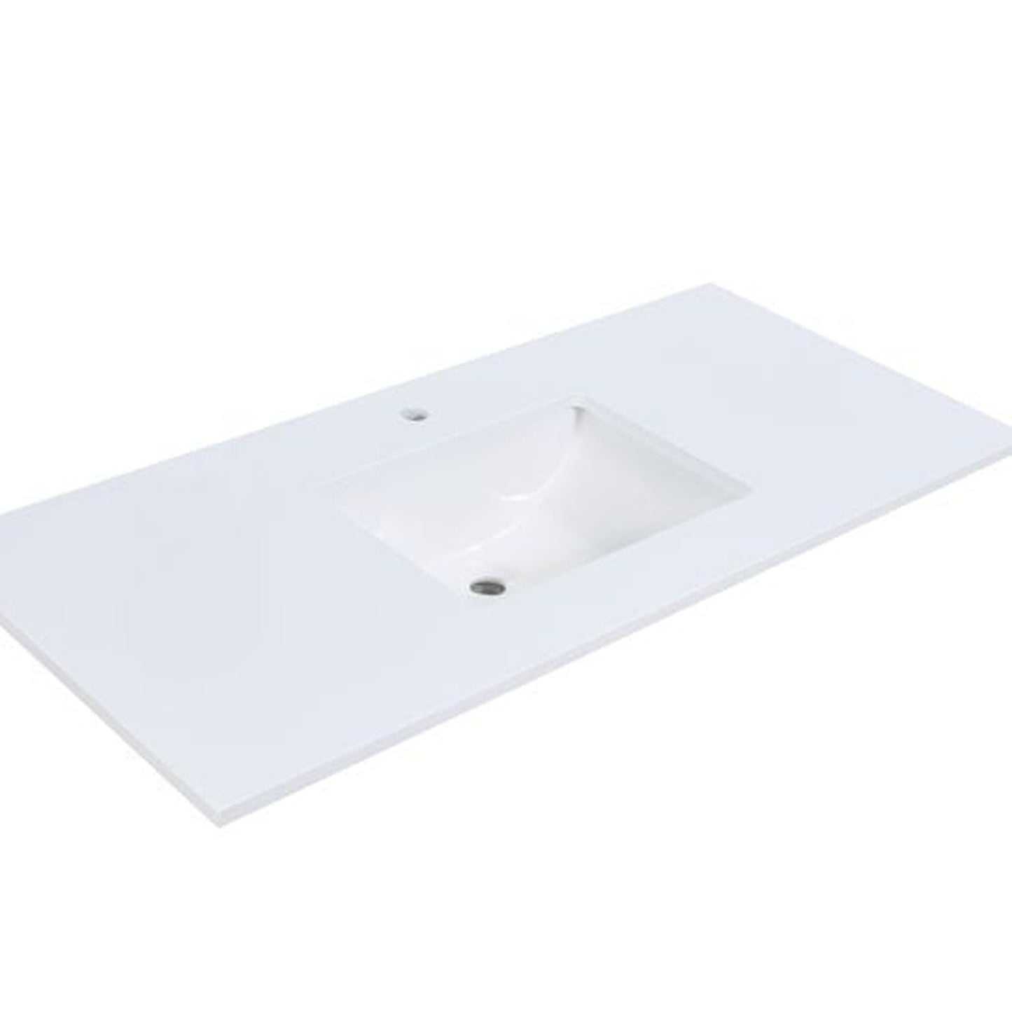 Altair Viterbo 49" x 22" Snow White Composite Stone Bathroom Vanity Top With White SInk