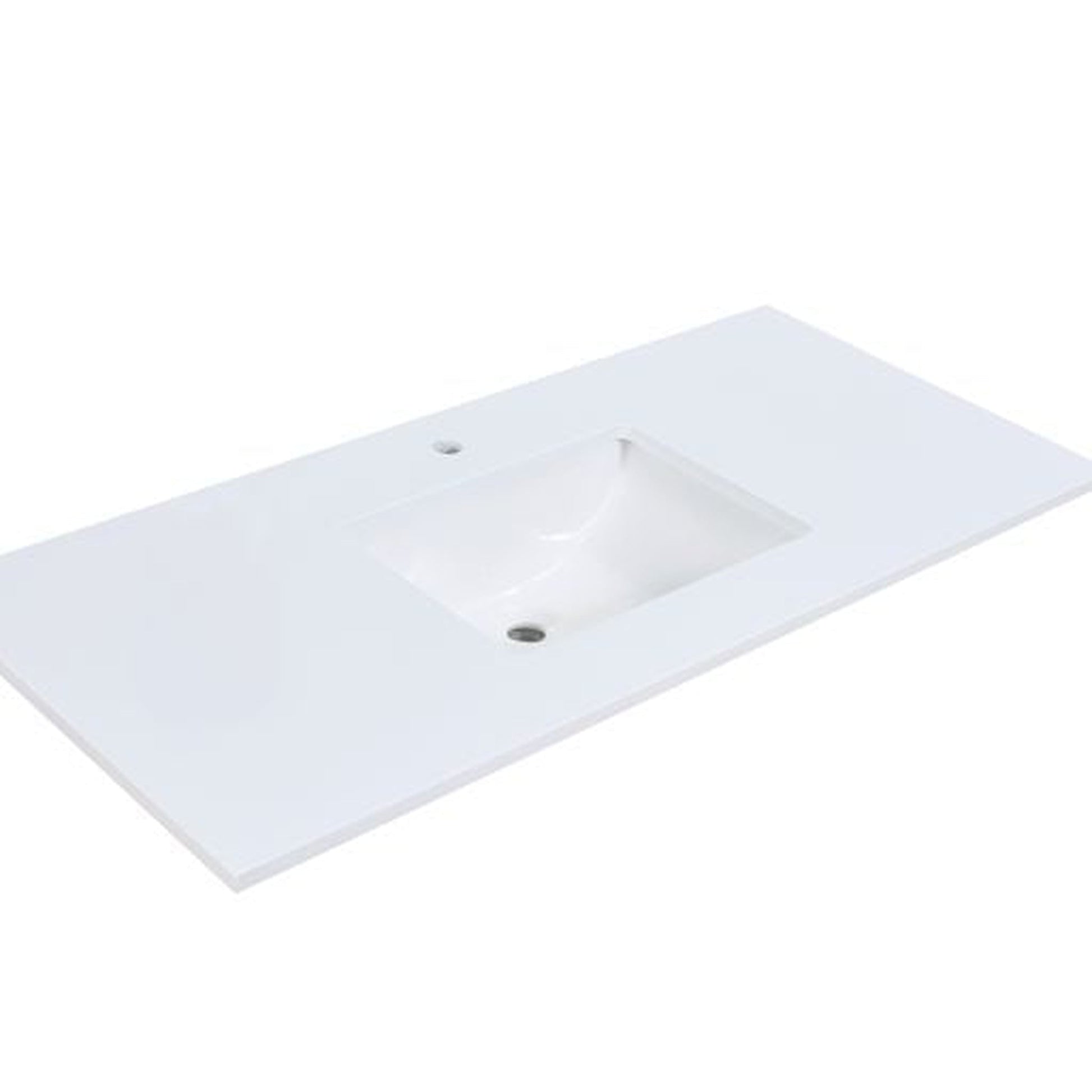 Altair Viterbo 49" x 22" Snow White Composite Stone Bathroom Vanity Top With White SInk