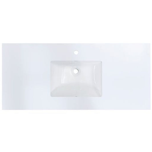 Altair Viterbo 49" x 22" Snow White Composite Stone Bathroom Vanity Top With White SInk