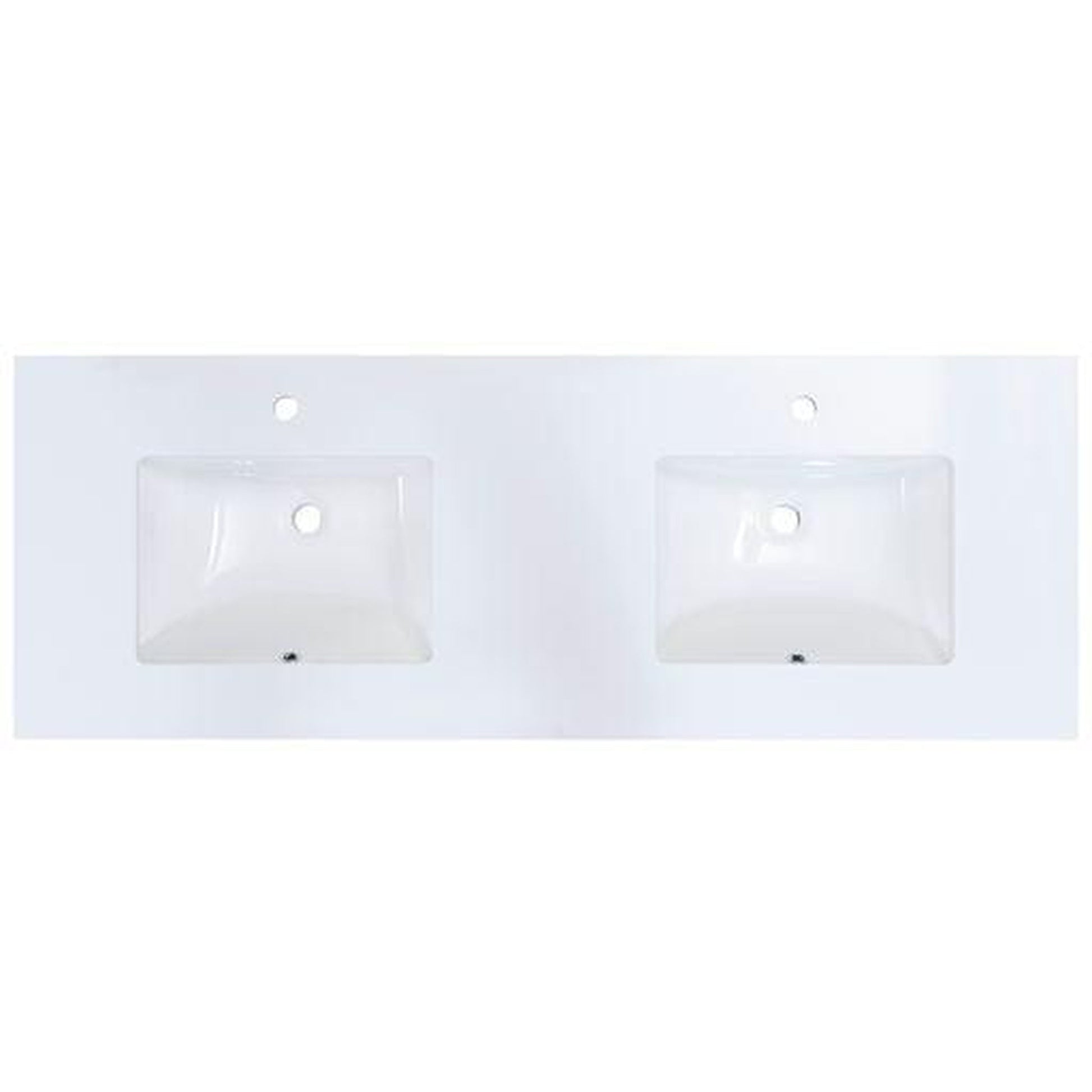 Altair Viterbo 61" x 22" Snow White Composite Stone Bathroom Vanity Top With Double White SInk