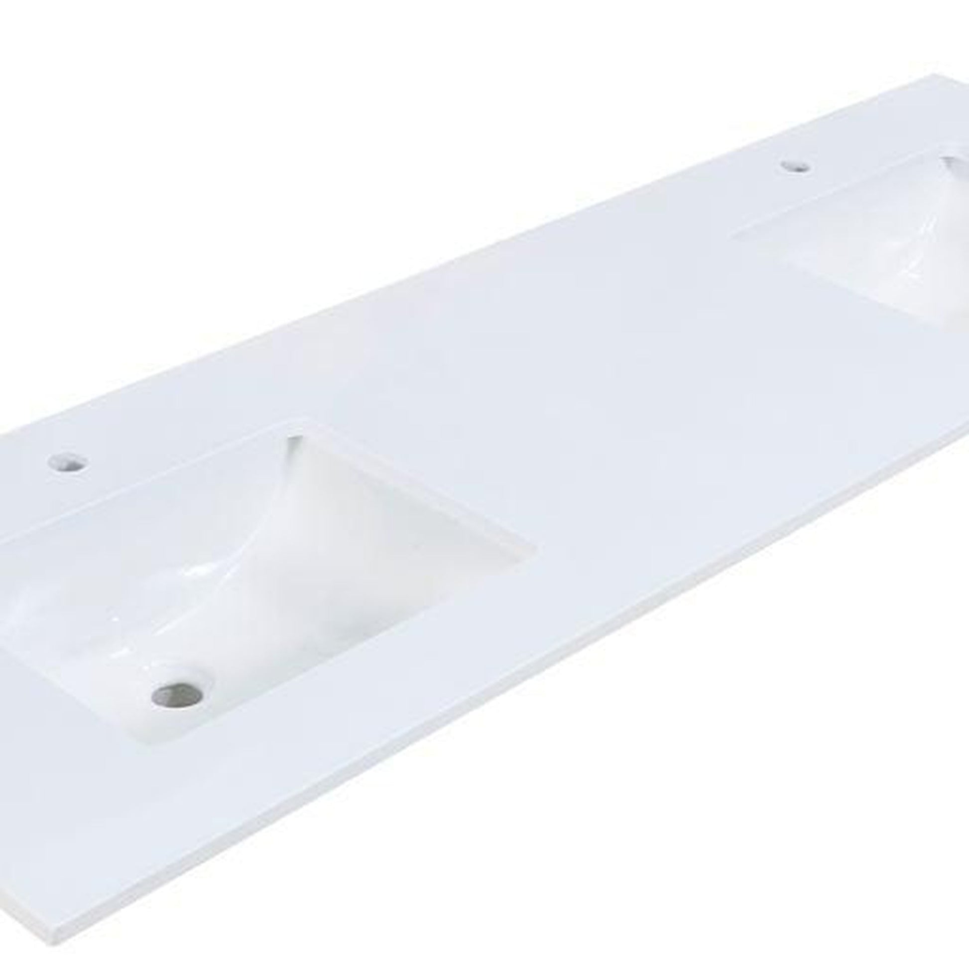 Altair Viterbo 73" x 22" Snow White Composite Stone Bathroom Vanity Top With White SInk