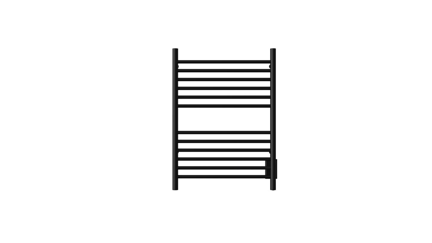 Amba Cape 2332 12-Straight Bar Hardwired Matte Black Towel Warmer