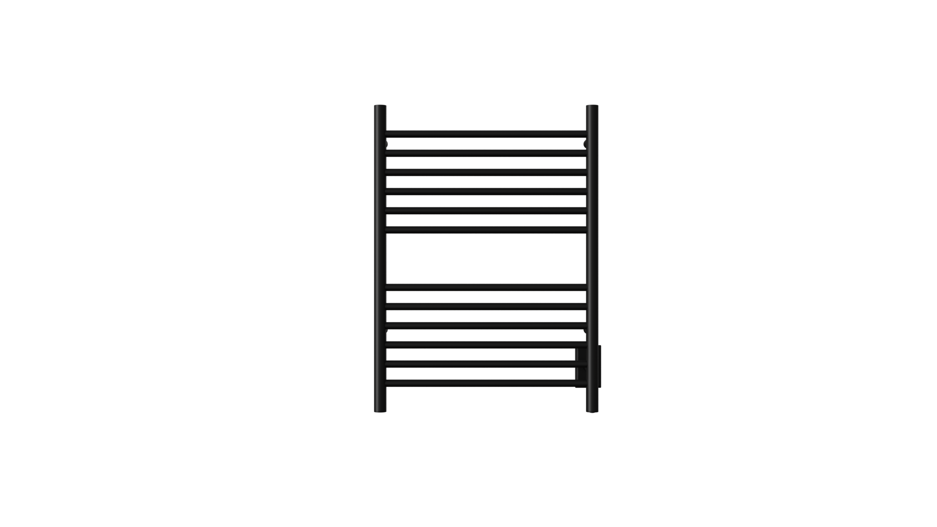 Amba Cape 2332 12-Straight Bar Hardwired Matte Black Towel Warmer