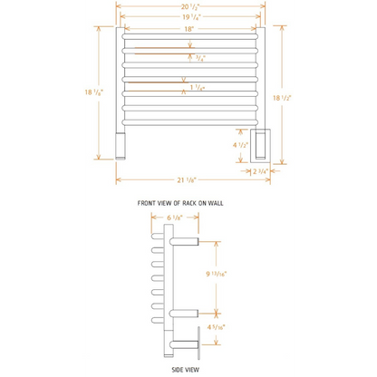 Amba Jeeves H Curved 7-Bar Brushed Stainless Steel Hardwired Towel Warmer