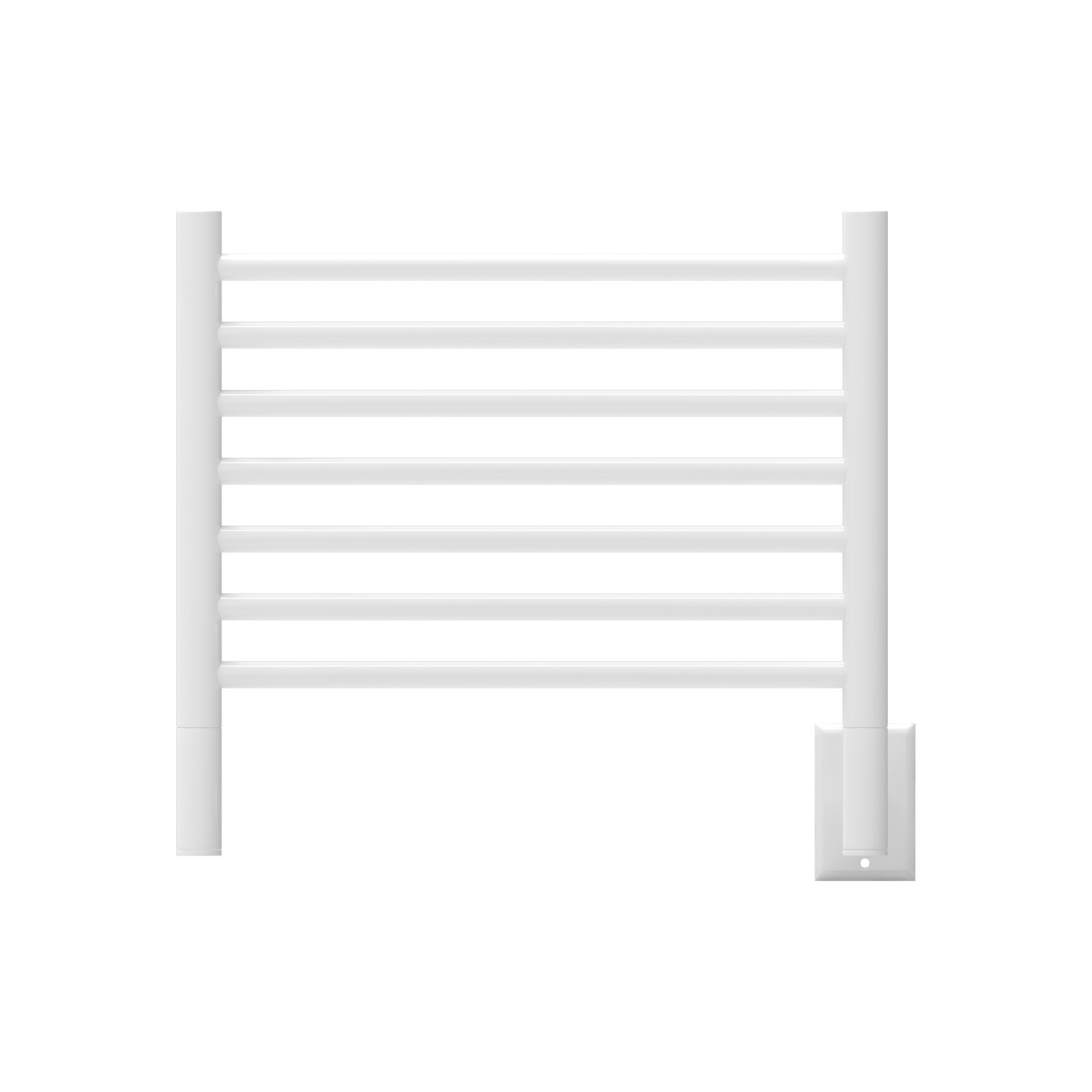 Amba Jeeves H Curved 7-Bar White Finish Hardwired Towel Warmer