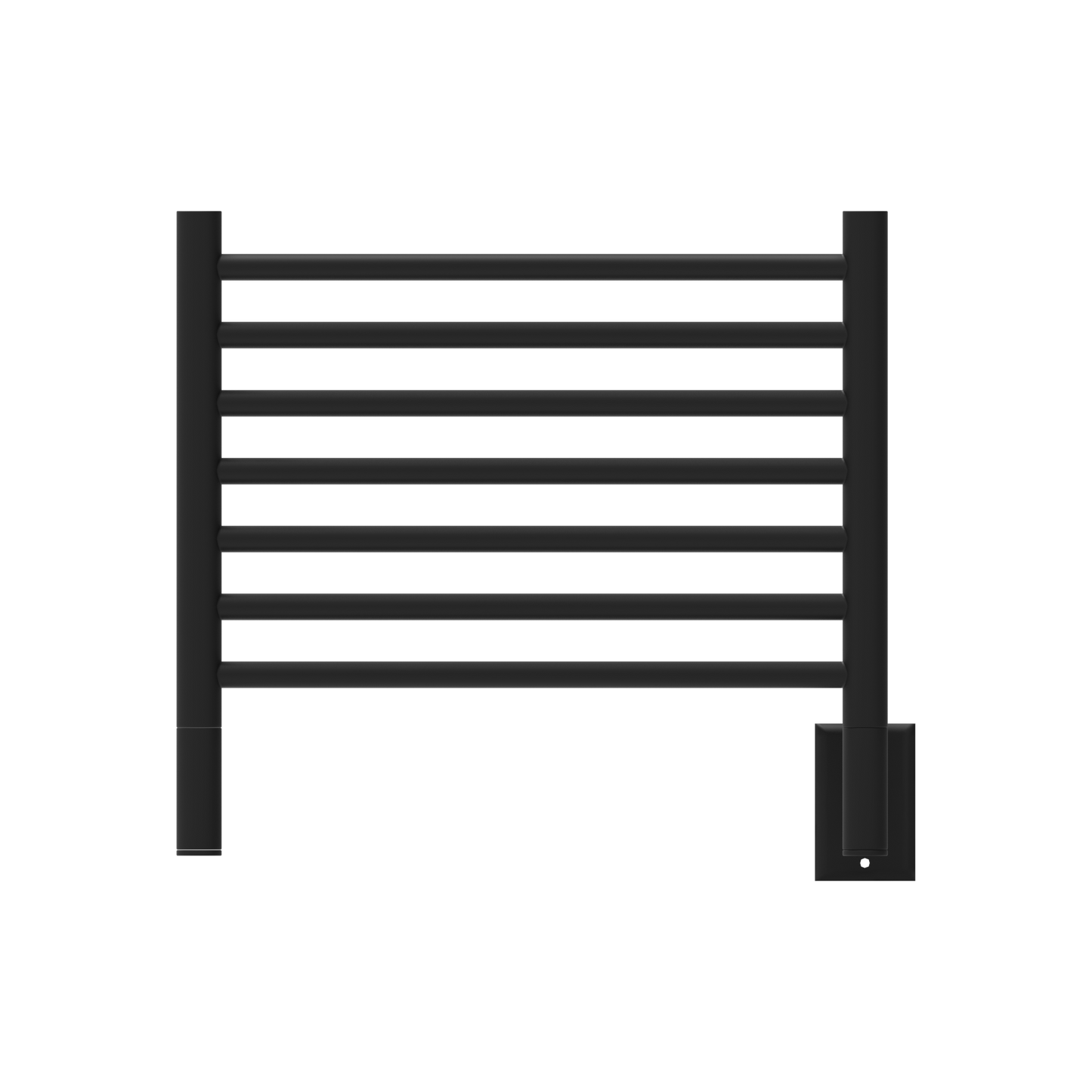 Amba Jeeves H Straight 7-Bar Matte Black Finish Hardwired Towel Warmer