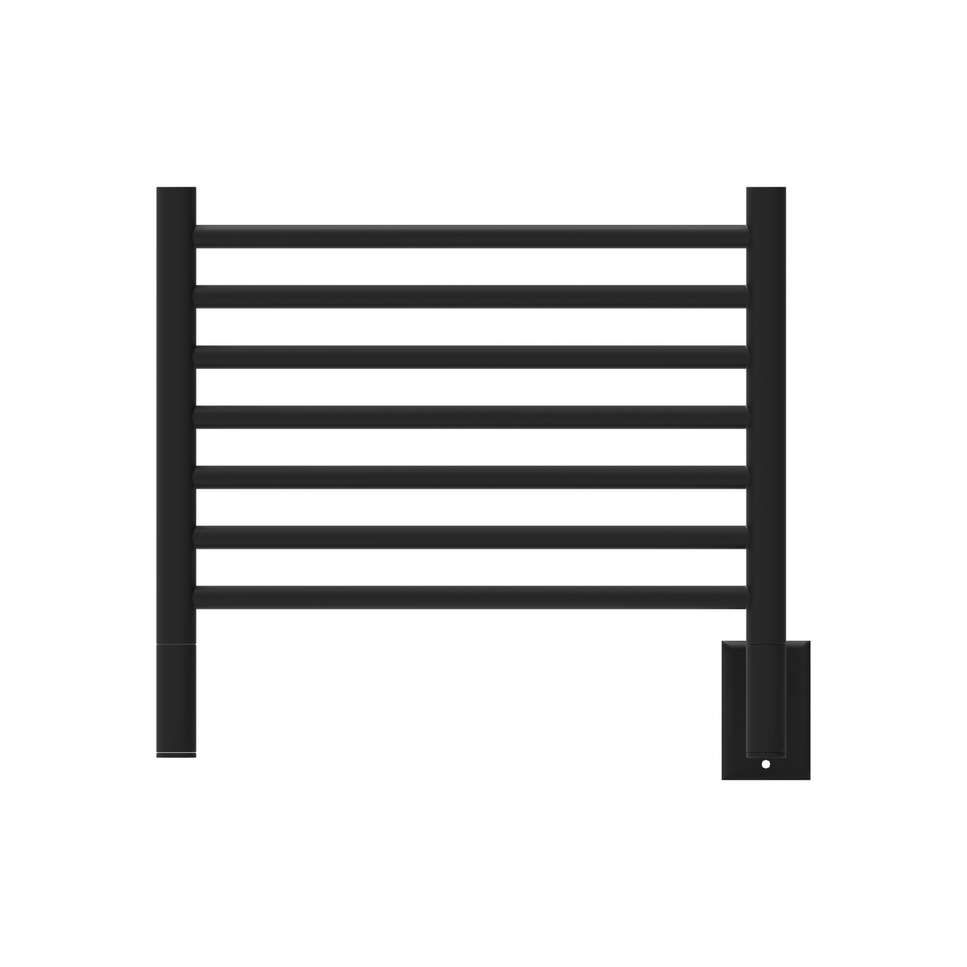 Amba Jeeves H Straight 7-Bar Matte Black Finish Hardwired Towel Warmer