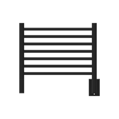 Amba Jeeves H Straight 7-Bar Matte Black Finish Hardwired Towel Warmer