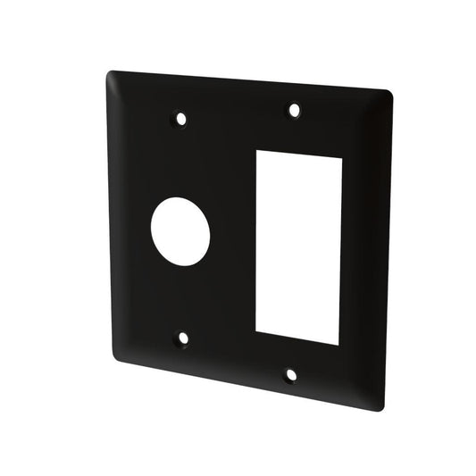 Amba Jeeves Matte Black Double Gang Plate