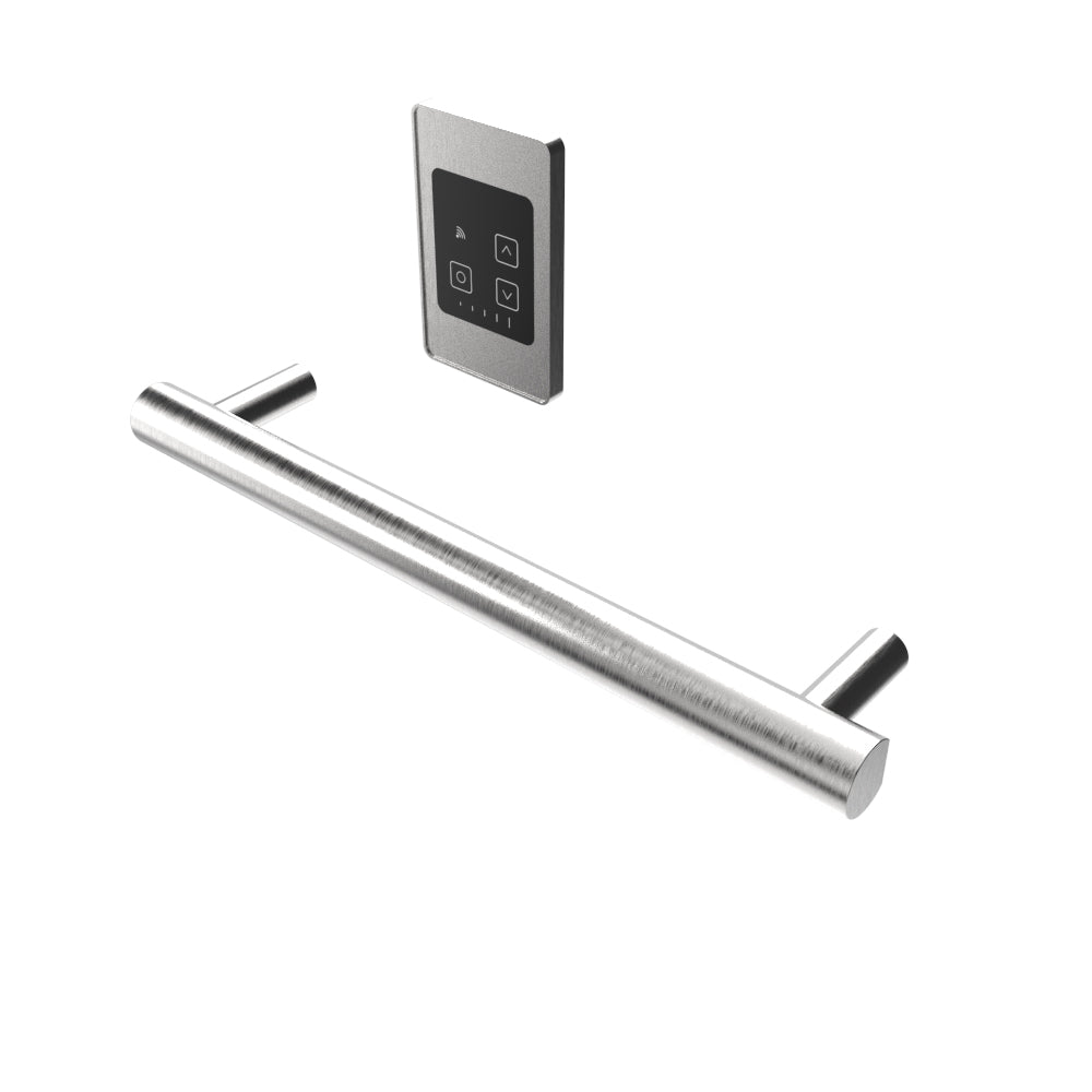 Amba Modello I Round 20" Hardwired Single Bar Brushed Stainless Steel Towel Warmer